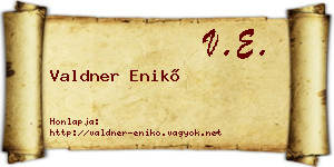 Valdner Enikő névjegykártya